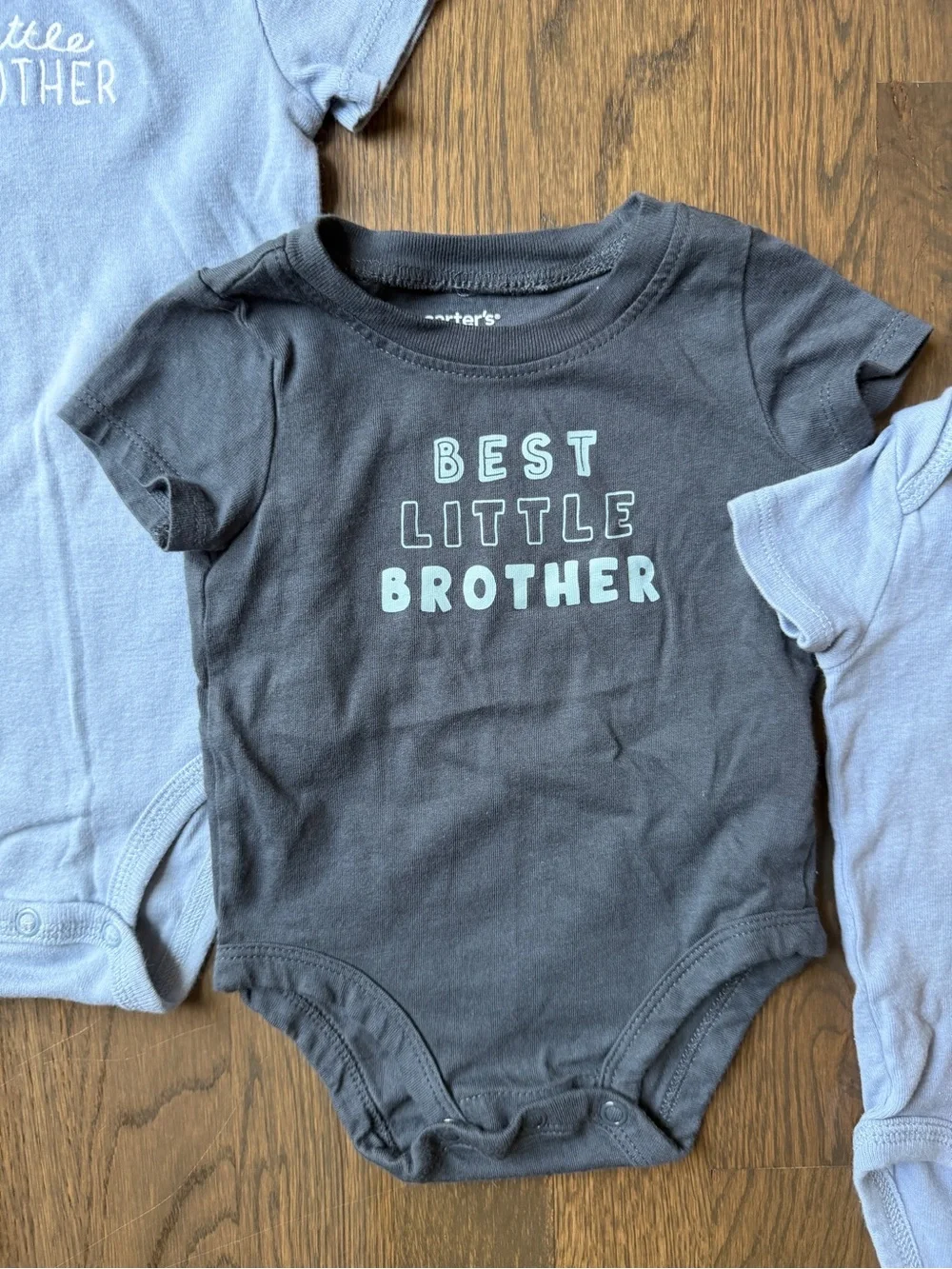 Carter's Blue & Navy 'Little Brother' 3-Pack Baby Bodysuits